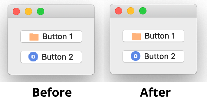 Before and after: HiDPI icons