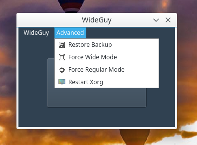 WideGuy Advanced Menu